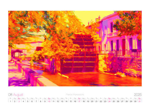 Calendar: FRANCE IMPRESSIONS / August