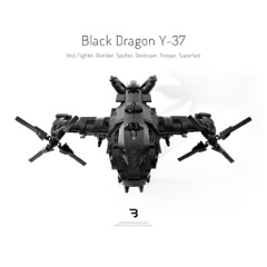 Legomoc: BLACK DRAGON Y-37 / Military tiltrotor combat aircraft