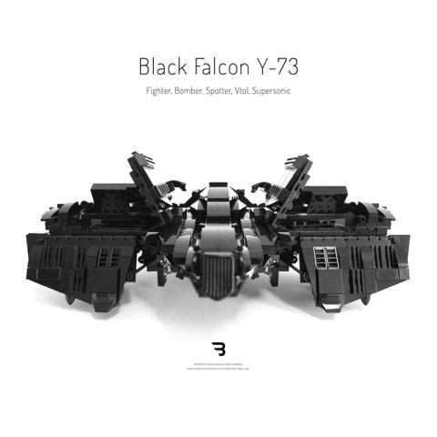 Legomoc: BLACK FALCON Y-73 / Military fighter jet aircraft