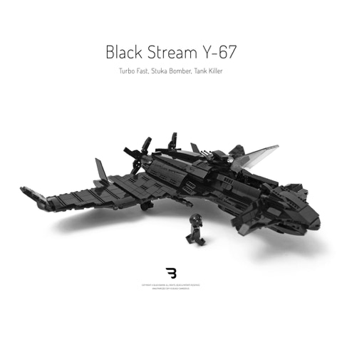 Legomoc: BLACK STREAM Y-67 / Turboprop military bomber aircraft