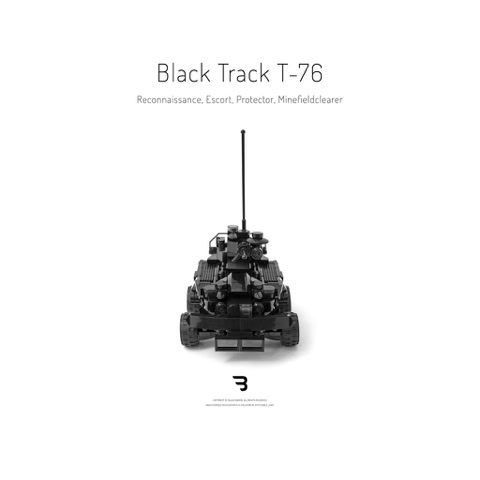 Legomoc: BLACK TRACK T-76 / Armed military combat vehicle