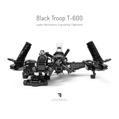 Legomoc: BLACK TROOP T-600 / Transport military utility vehicle