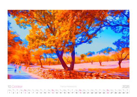 Calendar: FRANCE IMPRESSIONS / October