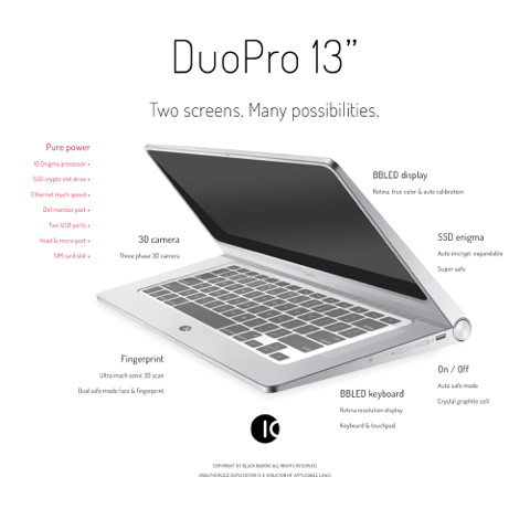 Laptop: IO DuoPro 13" / Powerful portable touchscreen computer
