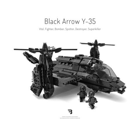 Legomoc: BLACK ARROW Y-35 / Military tiltrotor fighter aircraft