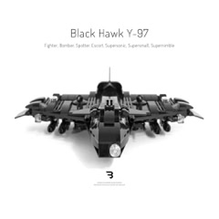 Legomoc: BLACK HAWK Y-97 / Military combat drone aircraft