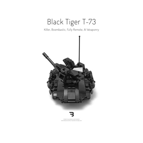 Legomoc: BLACK TIGER T-73 / Armed military battle tank panzer