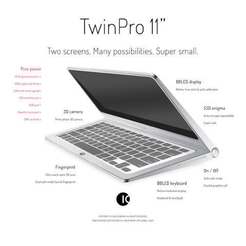 Laptop: IO TwinPro 11" / Portable dual touchscreen computer