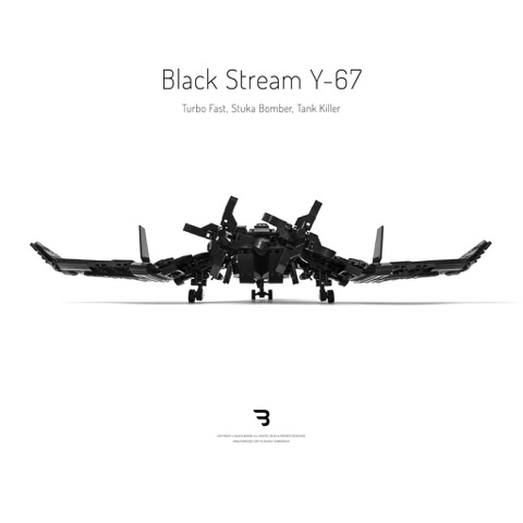 Legomoc: BLACK STREAM Y-67 / Turboprop military bomber aircraft