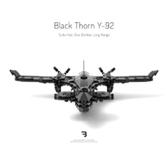 Legomoc: BLACK THORN Y-92 / Dive bomber military drone aircraft