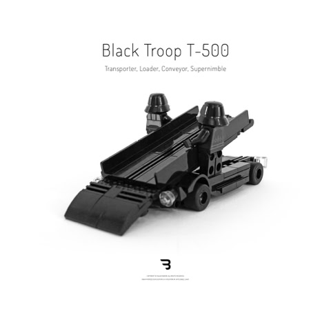 Legomoc: BLACK TROOP T-500 / Cargo supply military truck