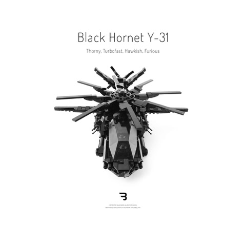 Legomoc: BLACK HORNET Y-31 / Combat helicopter military aircraft