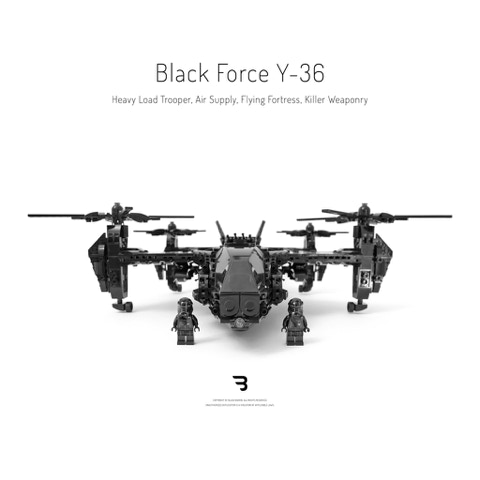 Legomoc: BLACK FORCE Y-36 / Air supply military tiltrotor aircraft
