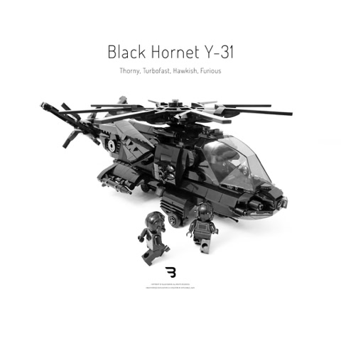 Legomoc: BLACK HORNET Y-31 / Combat helicopter military aircraft