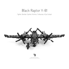 Legomoc: BLACK RAPTOR Y-61 / Military turboprop bomber airplane