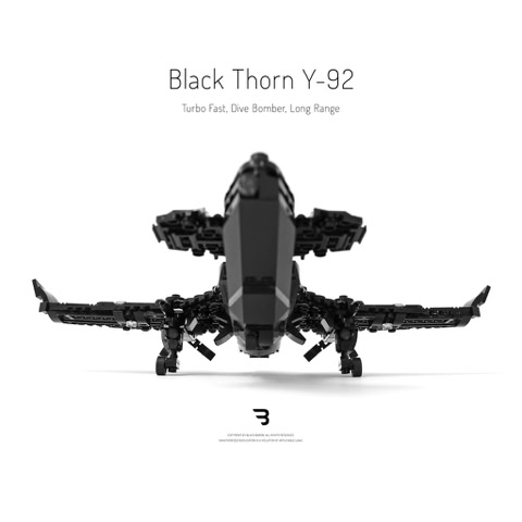 Legomoc: BLACK THORN Y-92 / Dive bomber military drone aircraft