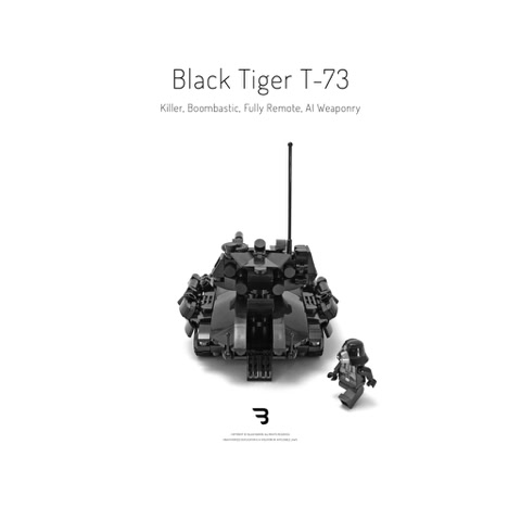 Legomoc: BLACK TIGER T-73 / Armed military battle tank panzer