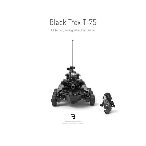 Legomoc: BLACK TREX T-75 / Armed military battle tank rollpanzer