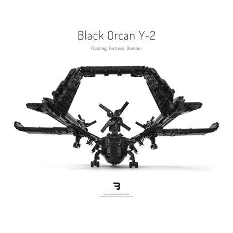 Legomoc: BLACK ORCAN Y-2 / Water bomber military aircraft