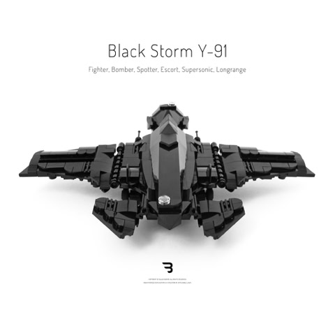 Legomoc: BLACK STORM Y-91 / Fighter drone military aircraft