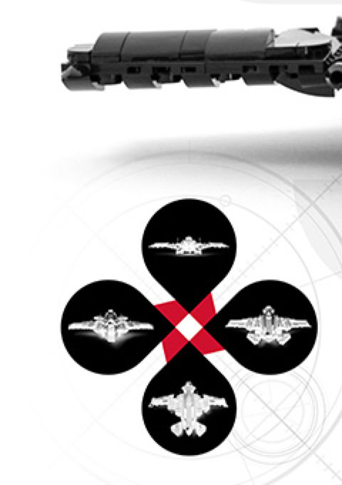 Lego Moc Poster: BLACK STORM Y-91 / Fighter drone military aircraft