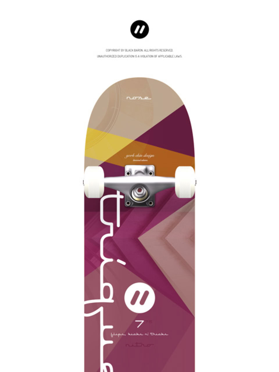 Skateboard: 7" TRIQUEE 75 / Nitro street culture