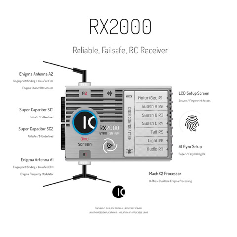RC Receiver: RX2000 / High tech RC Receiver for RC aircrafts