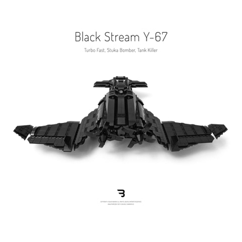 Legomoc: BLACK STREAM Y-67 / Turboprop military bomber aircraft