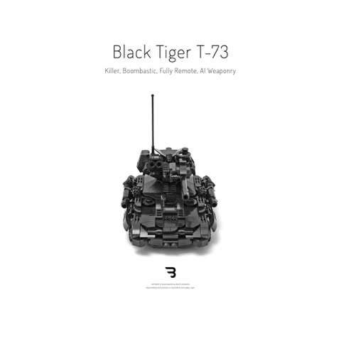 Legomoc: BLACK TIGER T-73 / Armed military battle tank panzer