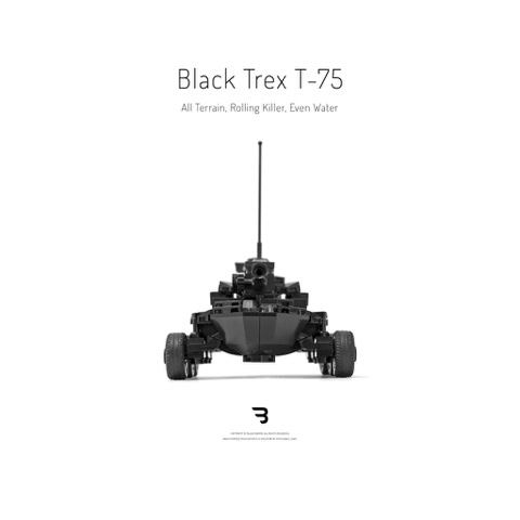 Legomoc: BLACK TREX T-75 / Armed military battle tank rollpanzer
