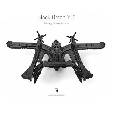 Legomoc: BLACK ORCAN Y-2 / Water bomber military aircraft