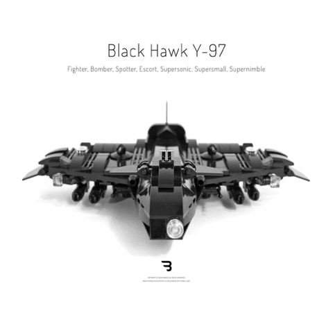 Legomoc: BLACK HAWK Y-97 / Military combat drone aircraft