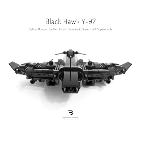Legomoc: BLACK HAWK Y-97 / Military combat drone aircraft