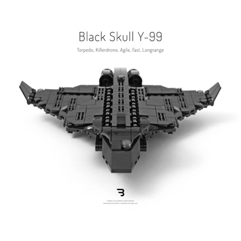Legomoc: BLACK SKULL Y-99 / Torpedo bomber military drone aircraft