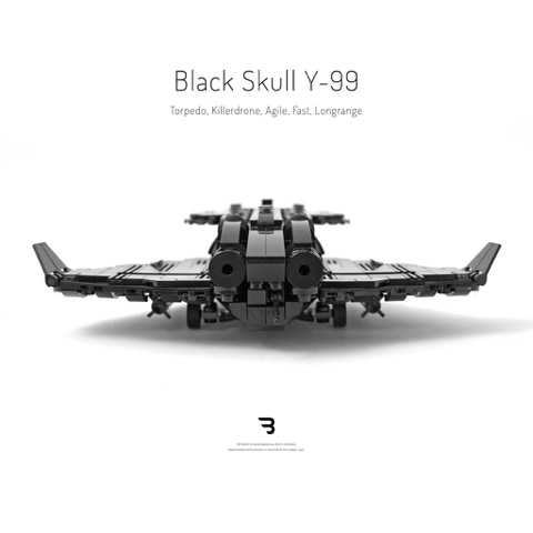 Legomoc: BLACK SKULL Y-99 / Torpedo bomber military drone aircraft