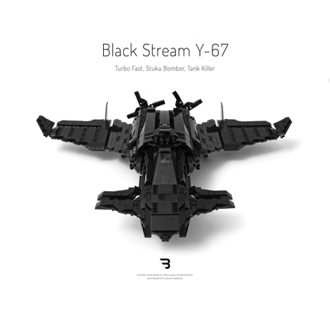 Legomoc: BLACK STREAM Y-67 / Turboprop military bomber aircraft