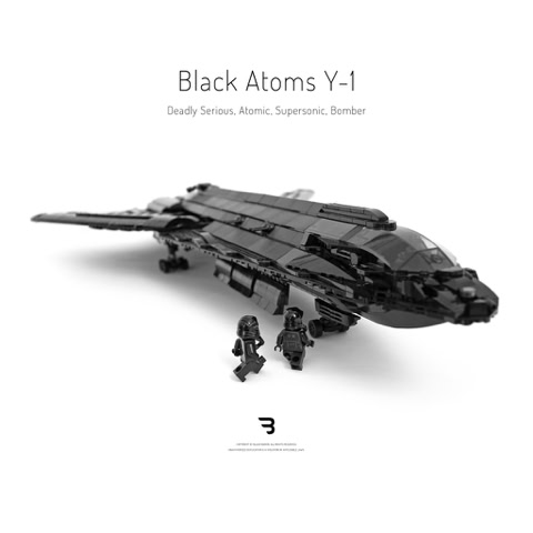 Legomoc: BLACK ATOMS Y-1 / Military supersonic atomic bomber