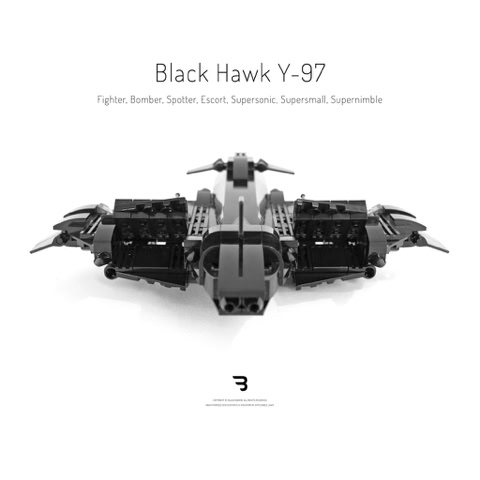 Legomoc: BLACK HAWK Y-97 / Military combat drone aircraft