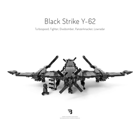 Legomoc: BLACK STRIKE Y-62 / Turboprop military fighter airplane