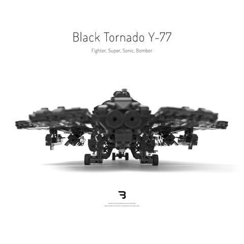 Legomoc: BLACK TORNADO Y-77 / Military supersonic fighter jet aircraft