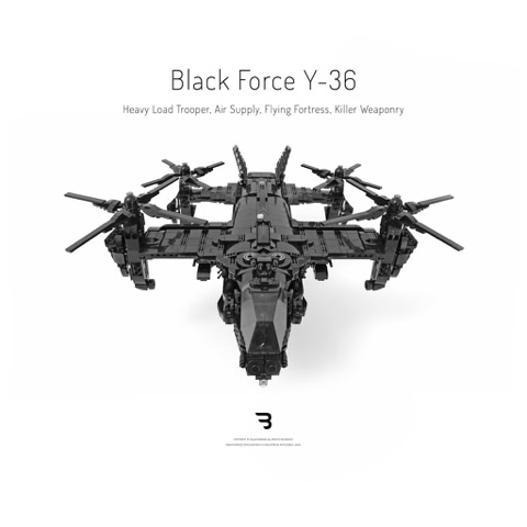 Legomoc: BLACK FORCE Y-36 / Air supply military tiltrotor aircraft