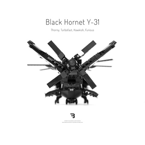 Legomoc: BLACK HORNET Y-31 / Combat helicopter military aircraft