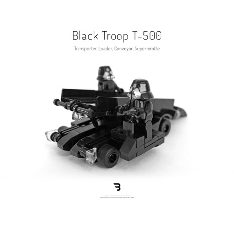 Legomoc: BLACK TROOP T-500 / Cargo supply military truck
