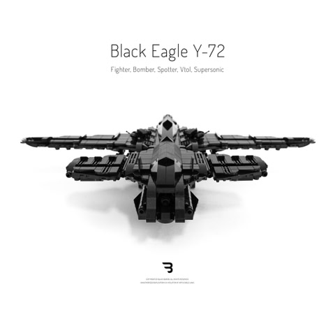 Legomoc: BLACK EAGLE Y-72 / Fighter jet military combat aircraft
