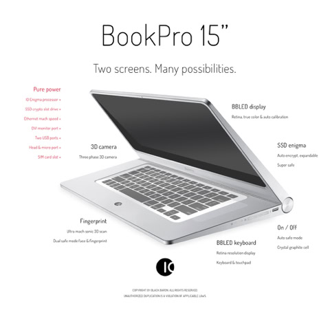 Laptop: IO BookPro 15" / Powerful notebook touchscreen computer