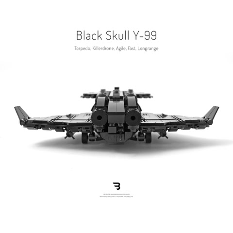 Legomoc: BLACK SKULL Y-99 / Torpedo bomber military drone aircraft