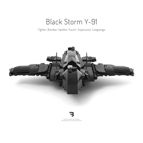 Legomoc: BLACK STORM Y-91 / Fighter drone military aircraft