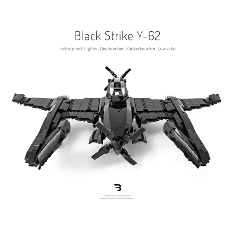 Legomoc: BLACK STRIKE Y-62 / Turboprop military fighter airplane