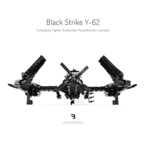 Legomoc: BLACK STRIKE Y-62 / Turboprop military fighter airplane