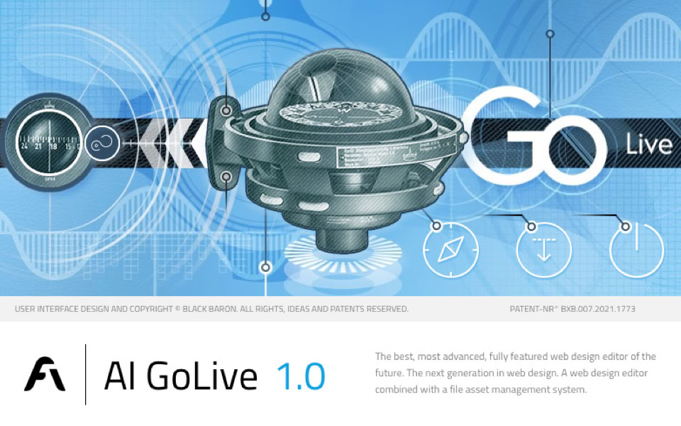 Web Editor: AI GOLIVE 1.0 / Splash screen of the web editor application